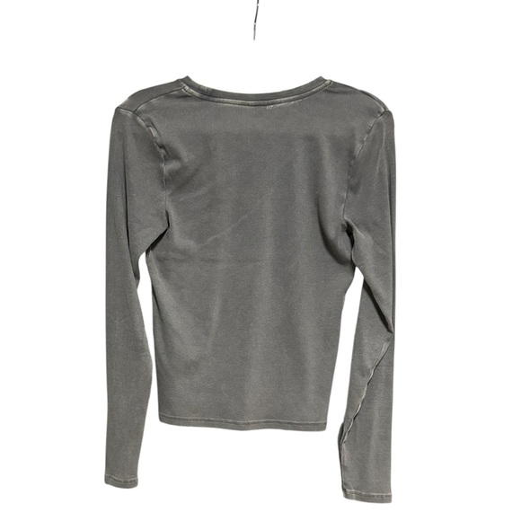 NWT Aritzia Large Ribbed Top  Grey - Picture 2 of 3